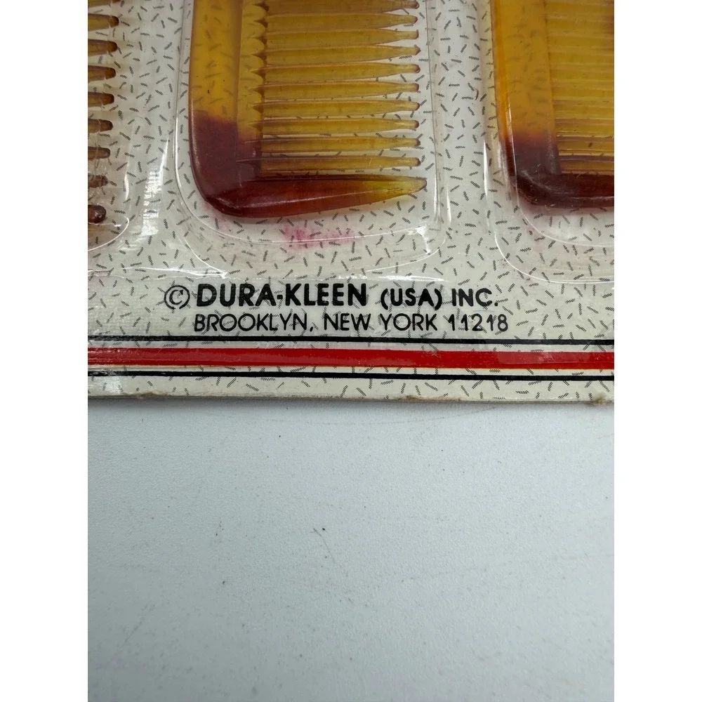 Dura-Kleen Mock Tortoise Hair Combs Set of 6 Brown Vintage No. 331 New